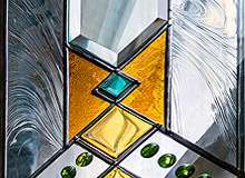 Фрагмент витража: фьюзинг, кабошоны, фацеты
